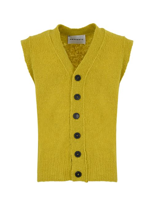 Gilet in lana e cashmere giallo mostarda AMARANTO | B9S0044SU 23M